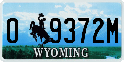 WY license plate 09372M