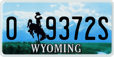 WY license plate 09372S