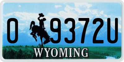 WY license plate 09372U