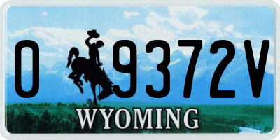 WY license plate 09372V