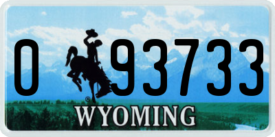 WY license plate 093733