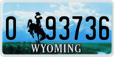 WY license plate 093736