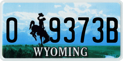 WY license plate 09373B