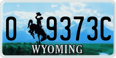 WY license plate 09373C