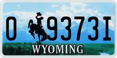 WY license plate 09373I