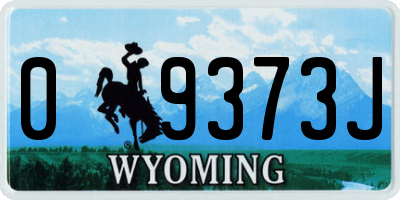 WY license plate 09373J