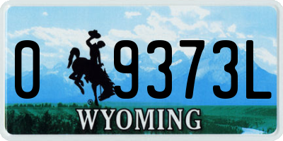 WY license plate 09373L