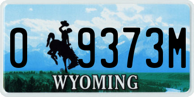 WY license plate 09373M