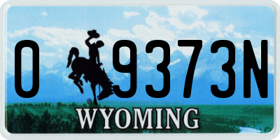 WY license plate 09373N
