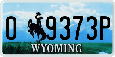 WY license plate 09373P