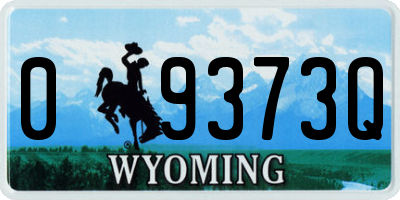 WY license plate 09373Q