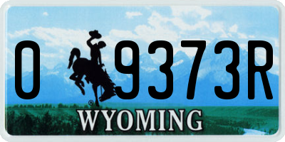 WY license plate 09373R