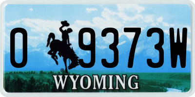 WY license plate 09373W
