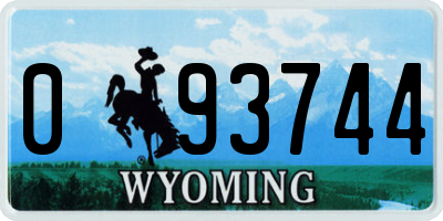 WY license plate 093744