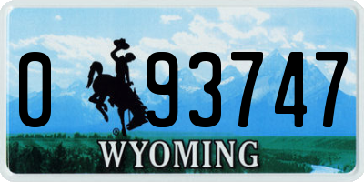WY license plate 093747