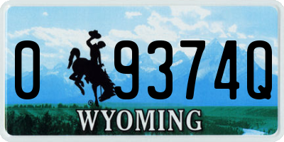 WY license plate 09374Q