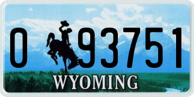 WY license plate 093751