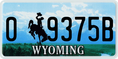 WY license plate 09375B