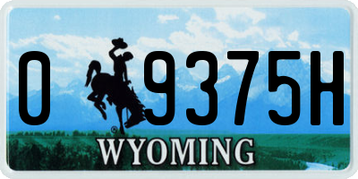 WY license plate 09375H