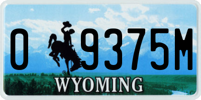 WY license plate 09375M