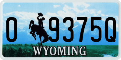 WY license plate 09375Q