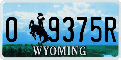 WY license plate 09375R