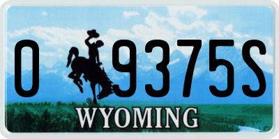 WY license plate 09375S