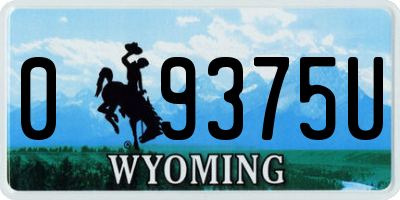 WY license plate 09375U