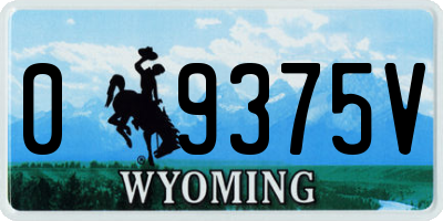 WY license plate 09375V