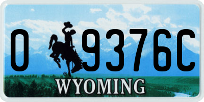 WY license plate 09376C