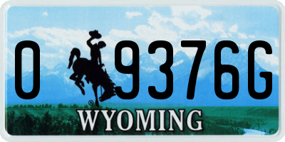 WY license plate 09376G