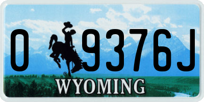 WY license plate 09376J