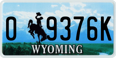 WY license plate 09376K