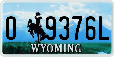 WY license plate 09376L