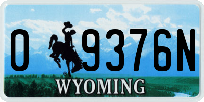 WY license plate 09376N