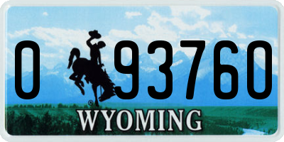 WY license plate 09376O