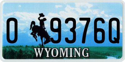 WY license plate 09376Q