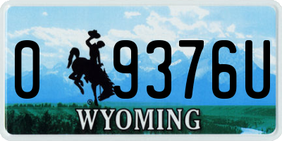 WY license plate 09376U