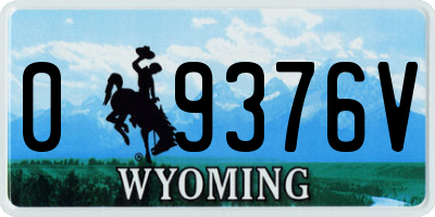 WY license plate 09376V