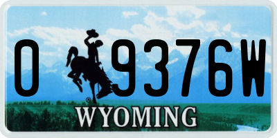 WY license plate 09376W