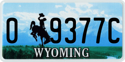 WY license plate 09377C
