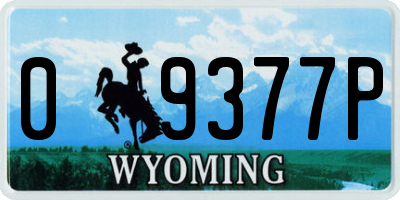 WY license plate 09377P
