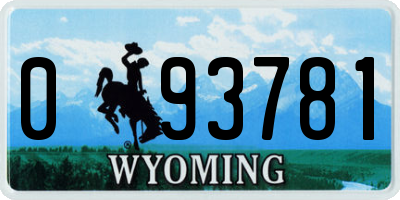 WY license plate 093781