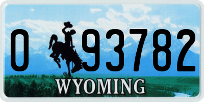 WY license plate 093782