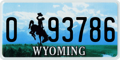 WY license plate 093786