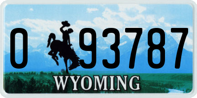 WY license plate 093787