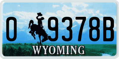 WY license plate 09378B