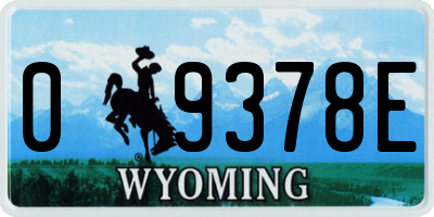 WY license plate 09378E