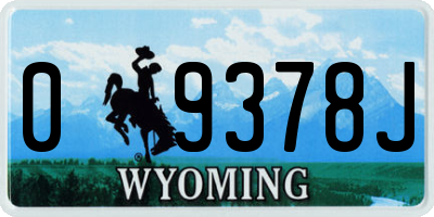 WY license plate 09378J