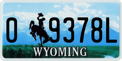 WY license plate 09378L